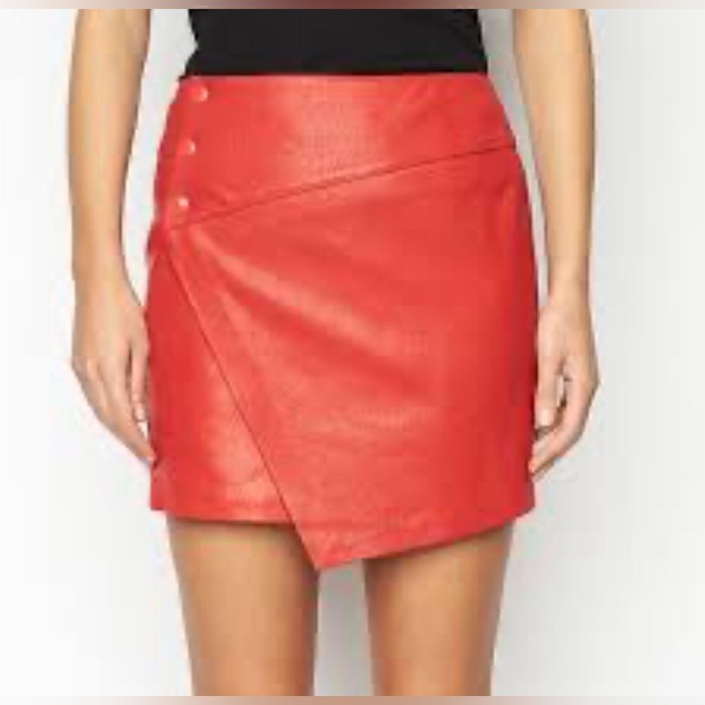 Zadig & Voltaire Junko Cuir biker moto red Leather mini skirt.  Size 40. NWT - Picture 13 of 13